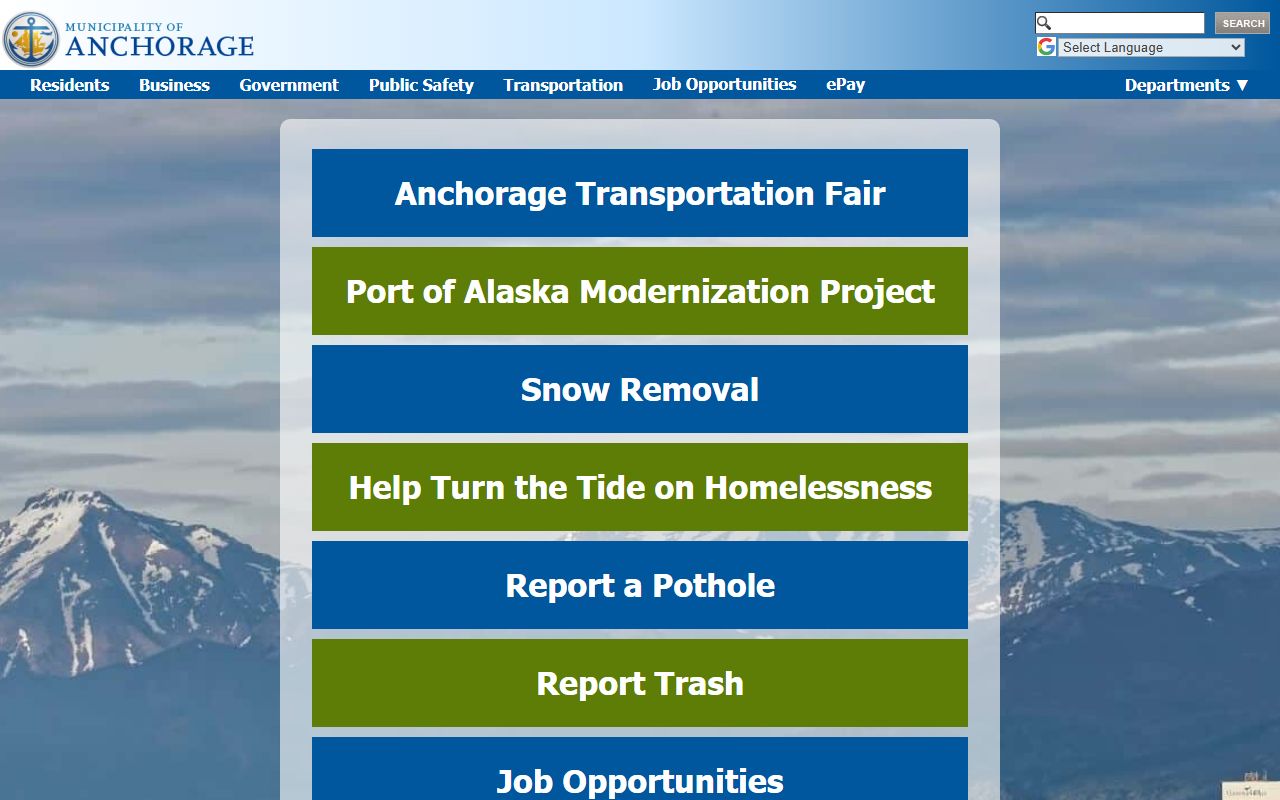 Anchorage marriage license resources at Municipality of Anchorage
