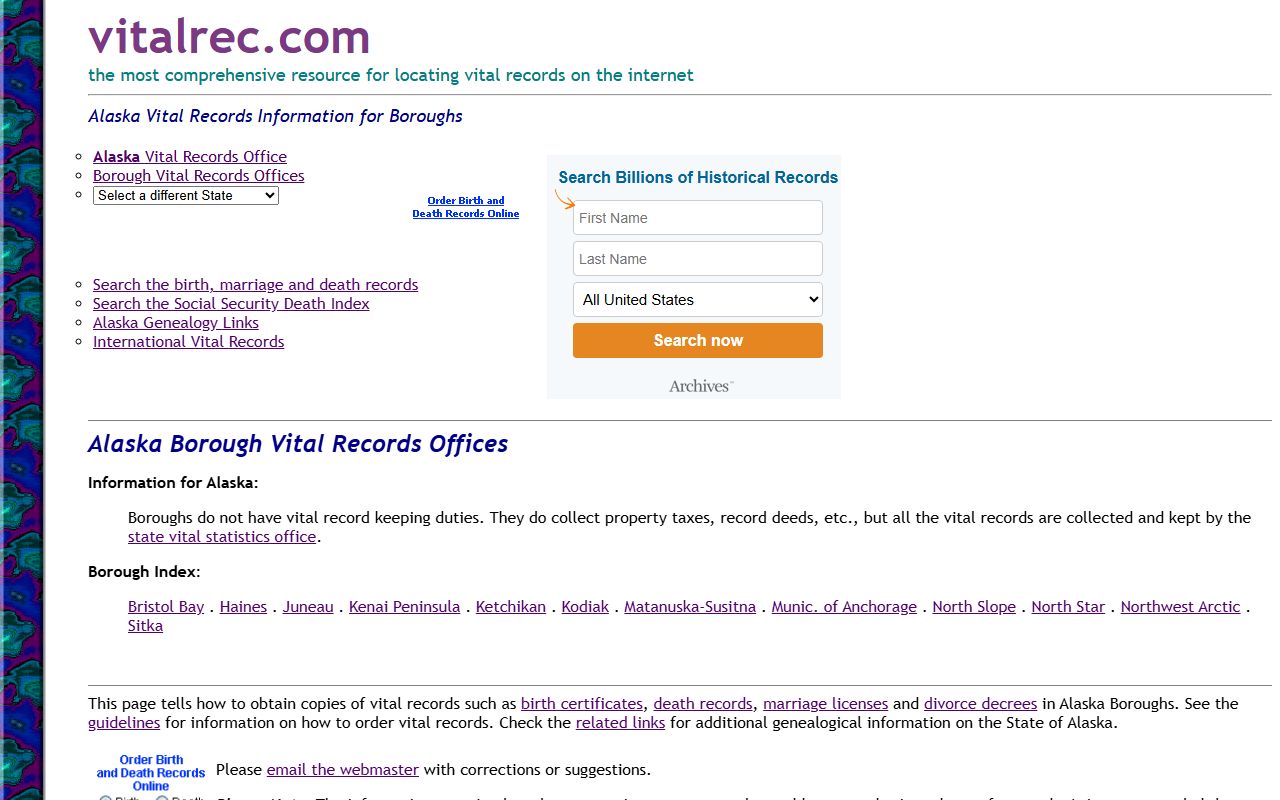 Aleutians East Borough marriage license vital records ordering options