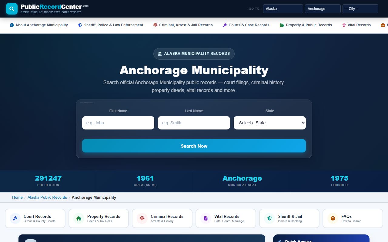Municipality of Anchorage marriage license records