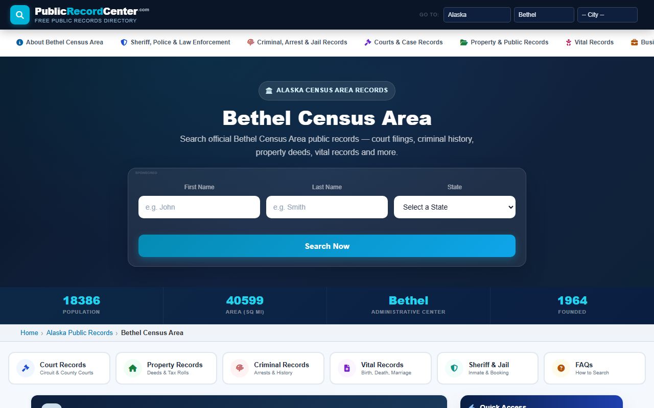 Bethel Census Area marriage license records state archives