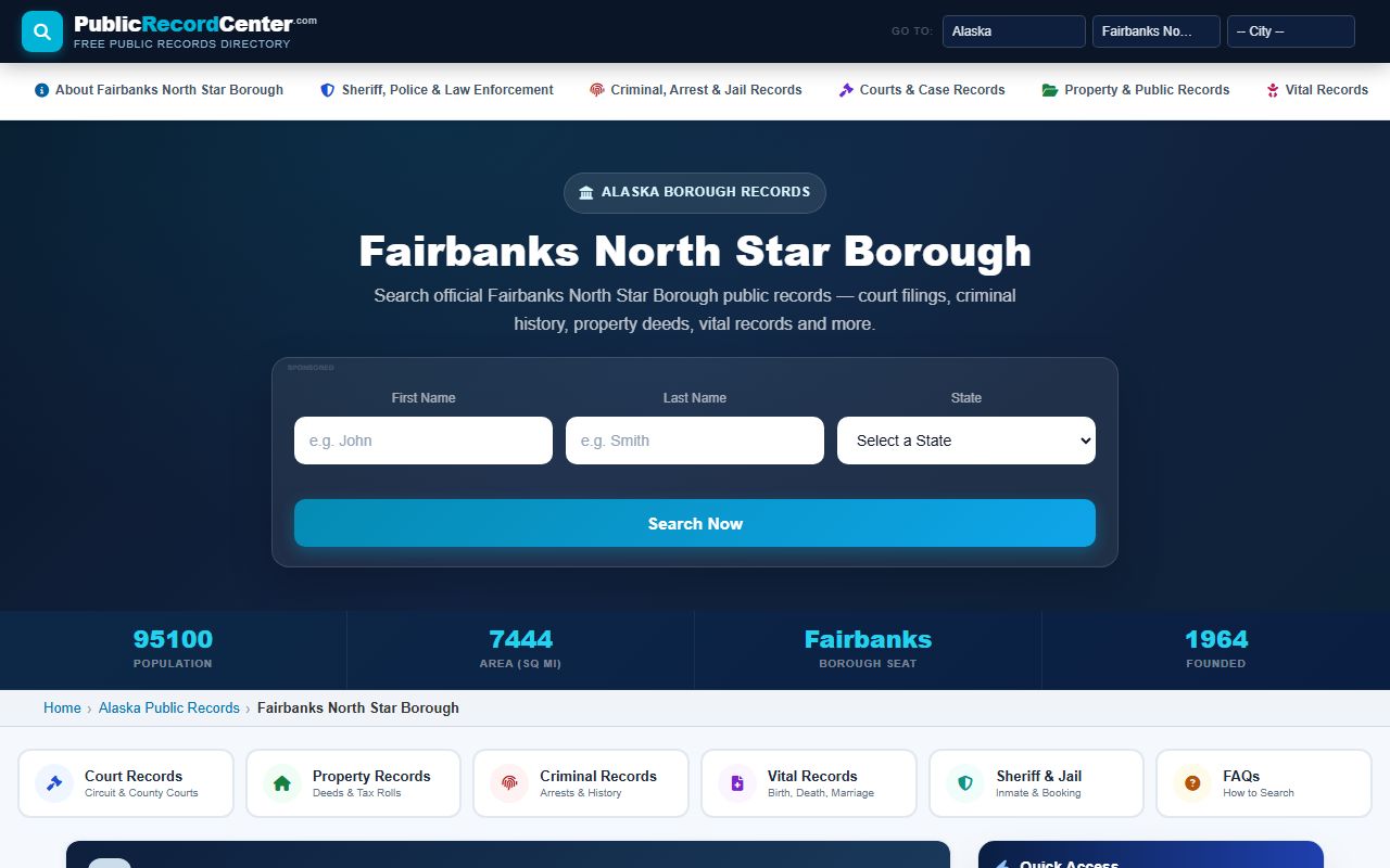 Fairbanks North Star Borough marriage license public records