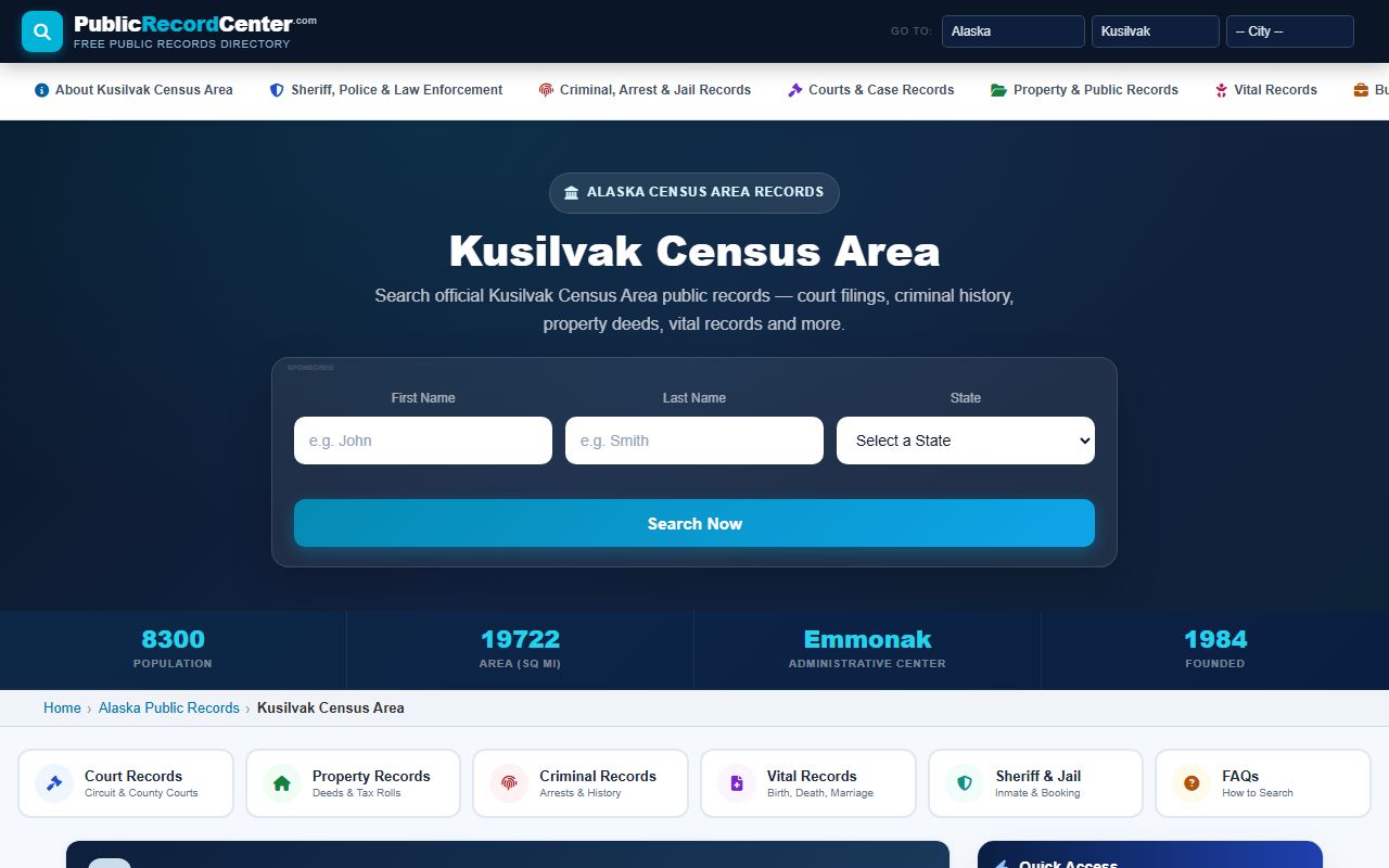 Kusilvak Census Area marriage license records