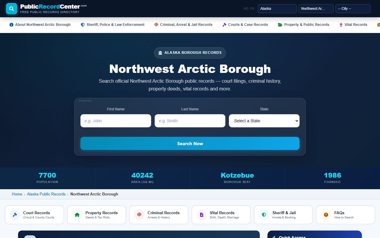 Northwest Arctic Borough marriage license public records