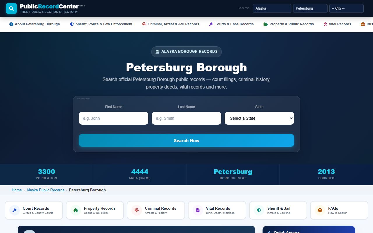 Petersburg Borough marriage license public records