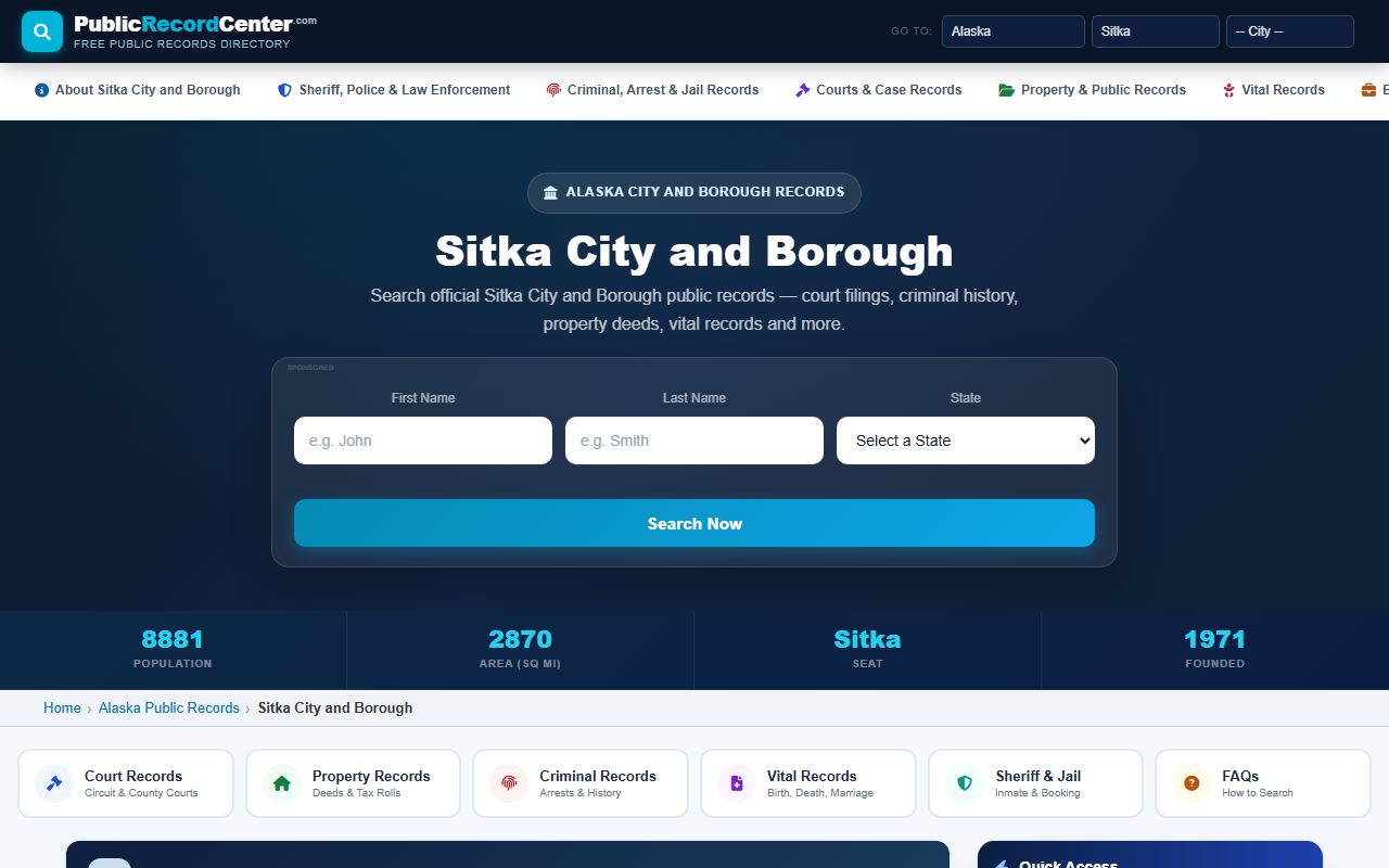 Sitka City and Borough marriage license records