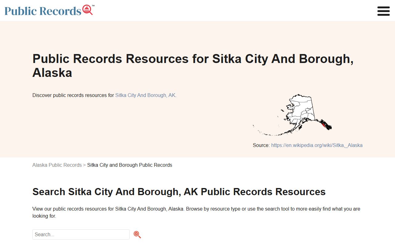 Sitka City and Borough marriage license public records
