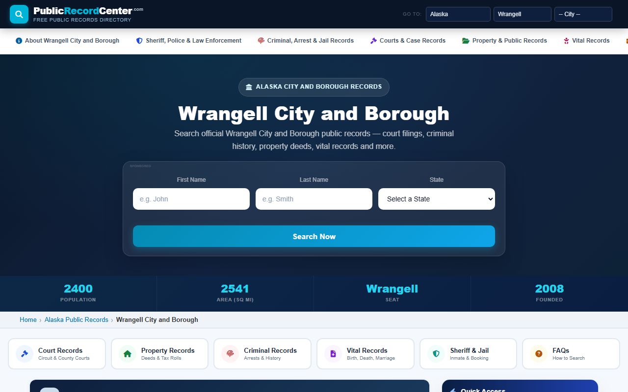 Wrangell City and Borough marriage license records