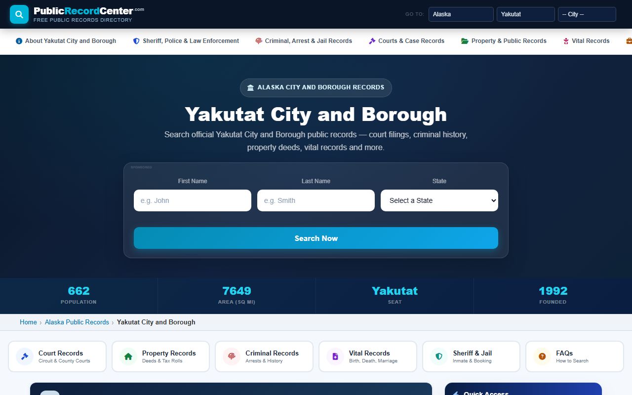 Yakutat City and Borough marriage license records